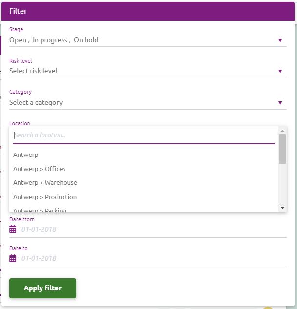 Screenshot Name of auditor visible in overview and filter audits